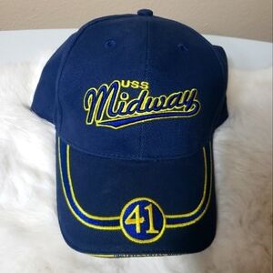 United States Navy Unisex USS Midway CV-41 Strap Back Cap(NWOT)
